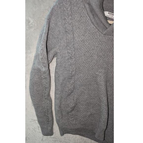 Murano Collezione‎ sweater Sz M gray 100% murano wool cable knit Italian yarn - Picture 5 of 7